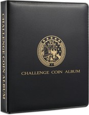 Challenge Coin Collection Holder Album for Collectors, Military Challenge Coi... picture