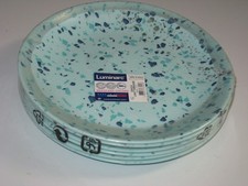 Luminarc Venizia 6 Pc Turquoise Confetti Glass Modern 7.5