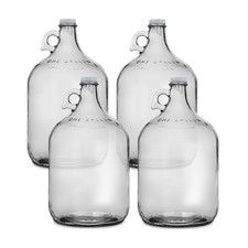 Glass Water Bottle, Includes 38 mm Metal Screw Cap, 1 gal Capacity (Pack of 4) picture