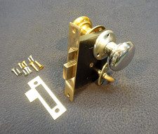 Beautiful Antique Bath Bedroom Mortise Lock Set w/ Privacy Latch - Refurbished picture