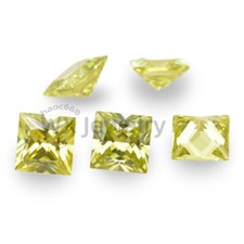 50pcs 2x2-12x12mm Square Shaped Olive Yellow Loose cubic Zirconia CZ Wholesale picture