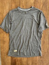 Tracksmith Men's Harrier Merino Wool Short Sleeve Shirt Size Medium Heather Gray picture