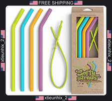 Silicone Drinking Straws 9 Inch Wide Curved for Tumblers, Safe for Kids picture