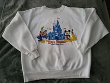 Vintage Walt Disney Sweatshirt White Magic Kingdom Mickey Mouse Double Sided 2XL picture