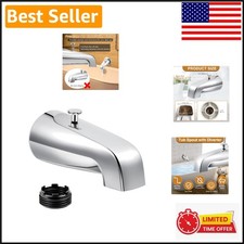 Elegant Chrome Bathtub Spout with Convenient Rear Diverter, 1/2 & 3/4 Inch Fit picture