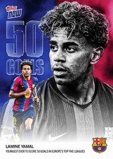 TOPPS NOW BARCELONA 2026 2027 #002 LAMINE YAMAL Youngest Ever 50 Goals PREORDER picture