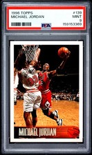 1996 Topps #139 Michael Jordan PSA 9 Mint Chicago Bulls HOF NBA Basketball Card picture