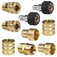 9Pc Pressure Washer Adapter Set Quick Disconnect Kit M22 Swivel to 3/8'' Connect picture