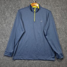 Vineyard Vines Performance 1/4 Zip Pullover Mens Large Blue Whale Logo Long Slv picture