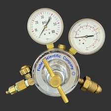 Vtg Fisher Scientific Gas Pressure Regulator BU-2581-AQ 4000 psi & 60 psi Gauge picture