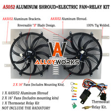 For 1994-2002 Dodge Ram 2500 3500 5.9L Diesel Aluminum Shroud+Electric Fan+Relay picture