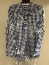 IZOD Men's Button Down Long Sleeve Dress Shirt Skipper Blue Size 3XLT Big & Tall picture
