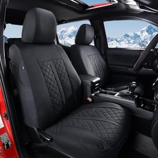 Truckiipa Front Pair Leather Seat Covers for 2016-2021 Toyota Tacoma Double Cab picture