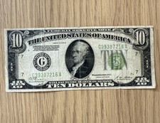 1928-B $10 Federal Reserve Note Chicago G-A Fr. 2002-G Gold Clause G39307216A picture