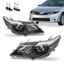 For 2012-2014 Toyota Camry Right+Left Headlights Halogen Type Headlamps w/Bulbs picture