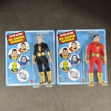 (2) RETRO-ACTION DC COMICS SUPERHEROES MEGO STYLE BLACK ADAM SHAZAM NEW picture