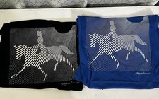 (2) Vintage EQUESTRIAN T-Shirts XS Blue & Black NWOT 1980s Horse Single Stitch picture