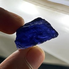 Natural Deep Blue Iolite Rough, 26.3 Ct, 24x13x10mm Blue Yellow Raw Iolite Gem picture
