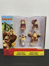 Jakks Pacific Nintendo Kong 4 Figure Set Donkey Dixie Diddy Cranky Brand New 2.5 picture