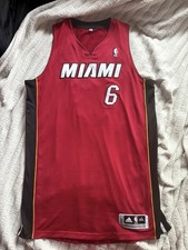 Authentic Miami Heat LeBron James Red Alternate Jersey Adidas Rev30 ProCut 2XL picture