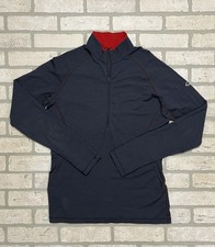 Icebreaker GT 200 Merino Wool 1/4 Zip Base Layer Men’s Large Black Red picture