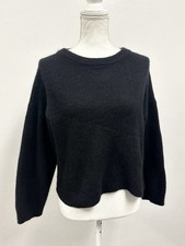 Loulou Studio Women’s Cropped Black Wool & Yak Blend Pullover Sweater Size M picture