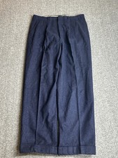 VTG 40’s Wool Drop Loop Trouser Pants Mens 34x30 Blue Navy Military Baggy 50’s picture
