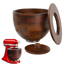 ishenkea Wooden Bowls For 4.5-5 Qt Stand Mixers With Lid Cover,5 Quart Kitche... picture