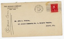 1914 Aeolian Company NY Corner Card Cover Knights Templar Joliet IL Piano Co picture