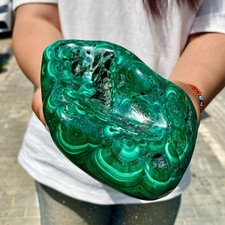 3.43LB Natural glossy Malachite transparent cluster rough mineral sample picture