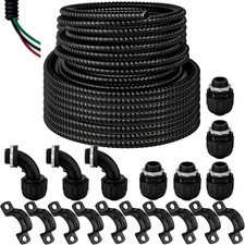 (1/2 Inch-100 Feet)  Black Flex Liquid Tight Conduit 1/2 Non Metallic Flexible E picture