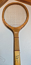 Vintage Wilson Bobby Riggs Autograph Wooden Tennis Racquet picture