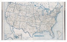 United States 1915 Commercial Educational Travel Map Standard Postcard picture