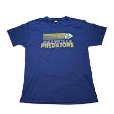 Nashville Predators NHL Hockey T-Shirt Navy Blue Hanes Mens Large L Short Sleeve picture