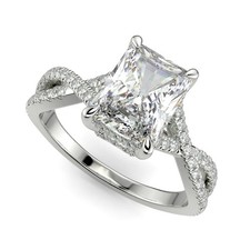 2.95 Ct Radiant Cut Diamond Engagement Ring VS1 D White Gold 14k picture