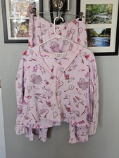 RARE Vintage Longaberger Homestead Girls Pajama Set L/XL Zip Cotton Pink Hoodie picture