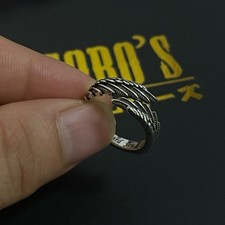 Goro's Luxury Takahashi Native Feather Wing Adjustable Open Ring Silver picture