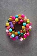 Anthropologie Good Cheer Ornament Wreath Bauble Glass Mini Ornaments 8