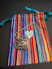 Brighton NWT Contempo Heart Handbag Hook Silver Crystal Hanger. #110. With Bag picture