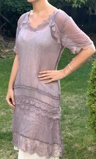 Sundance Gilda 12 Dress Dusty Purple Midi Sheer Needs Slip picture