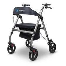 BodyMed Rollator with 8 in. Wheels - Adjustable Padded Seat, Dual Brake System, picture