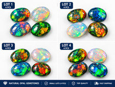 100% Natural Ethiopian Opal Lot multi Fire Opal Cabochon Gemstone Size 6X8MM picture