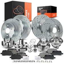 16x Drilled Brake Rotor & Pad + Hub Bearing for Toyota Avalon 00-04 Front & Rear picture