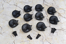 Vintage Cast Iron Sleeping Fox Pull Drawer Cabinet Knobs Handle Knobs 10 pcs picture