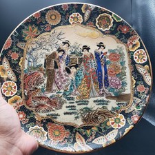 Antique Royal Satsuma Fine Hand Painted 10 Inches Diameter Decorative Plate picture