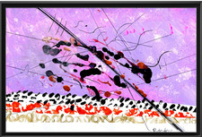 Rutenberg Abstract Purple Original Signed Mixed Media 12X18 ON HEAVY PAPER picture