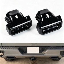Pair(2) Exhaust Bezels Gloss Black For 2019-2024 Chevy Silverado GMC Sierra 1500 picture