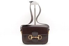 CELINE Horsebit Shoulder Bag Brown Leather picture