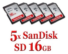 NEW 5x Lot SanDisk Ultra 16GB 80MB/s SD SDHC SDSDUNB Camera Card Lot 5 x 16 GB picture
