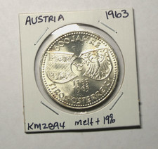 1963 Austria 50 Schilling Silver Coin Republik Osterreich picture